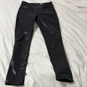 Rag & Bone Nina High-Rise Skinny Jean in Coated Black